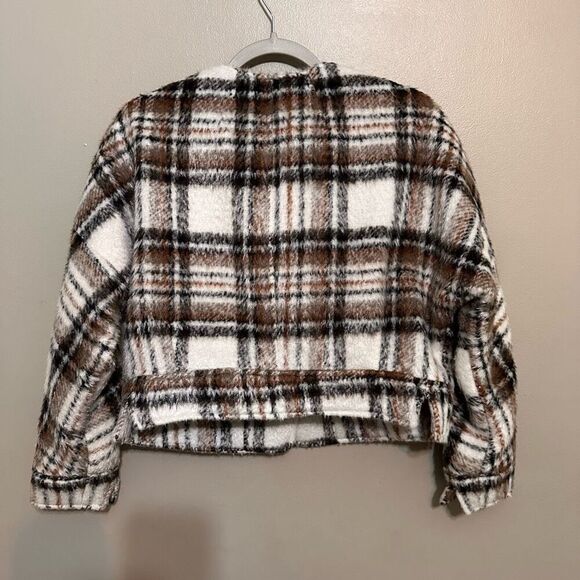 Greylin Chestnut Brown Dasia Brushed Plaid Moto Jacket - Picture 4 of 7